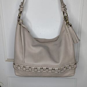 The Sak Collective Keira Taupe Leather Hobo Shoulder Bag